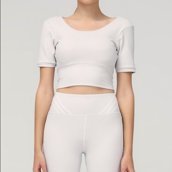 Open back crop top with built in bra - Picture 2 of 5